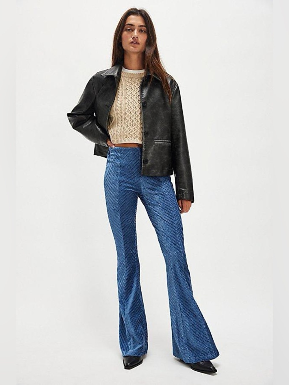 Free People Penny Pull-On Velvet flared pants